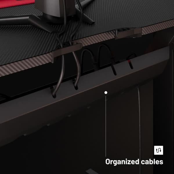 Diablo X-Mate Gaming Desk PC Gamer Ergonomic Carbon Earphone Hook Cup Holder (100 x 75 x 60 cm)