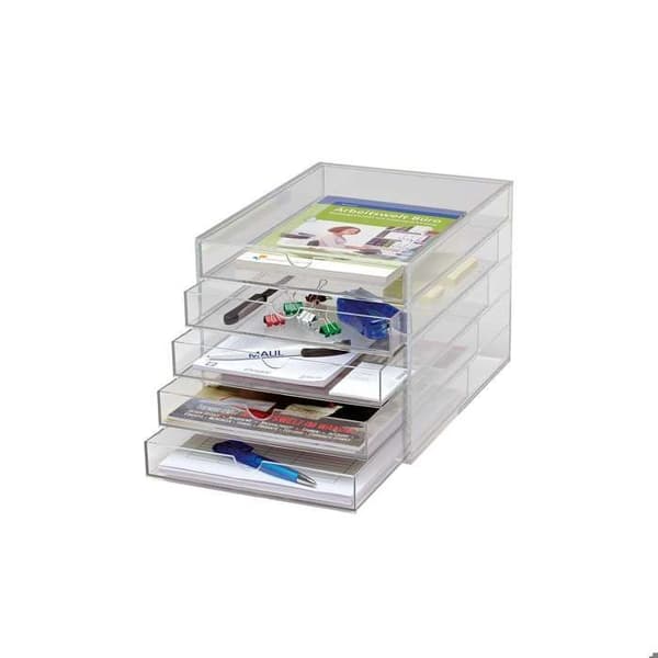 Förvaringslåda - MAUL - 5 lådor - Akryl - Transparent - A4-format