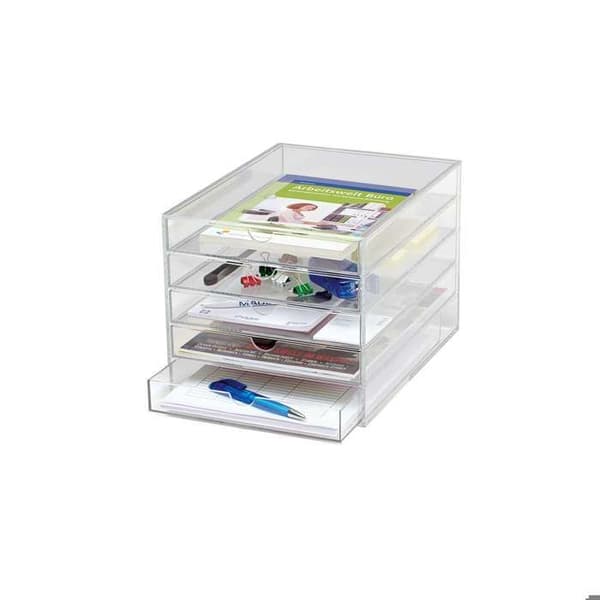 Förvaringslåda - MAUL - 5 lådor - Akryl - Transparent - A4-format