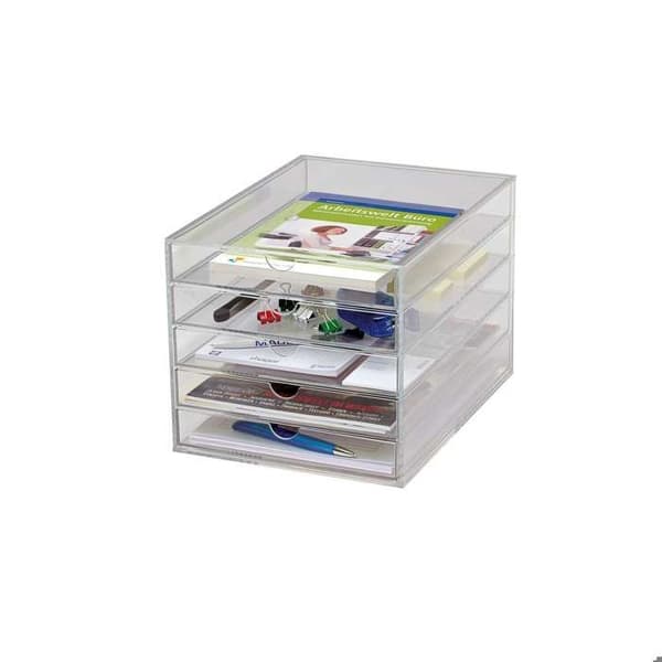 Förvaringslåda - MAUL - 5 lådor - Akryl - Transparent - A4-format