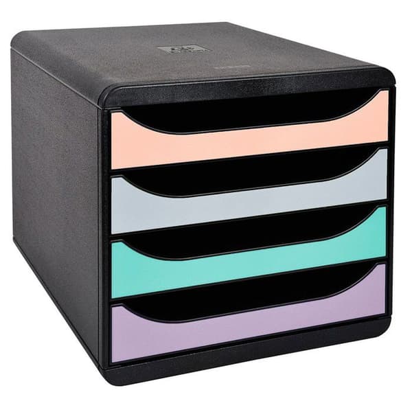 Arkiveringsmodul - Exacompta - BigBox - 4 lådor - Svart - Pastellblank - A4+