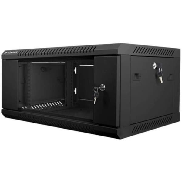 Väggskåp - LANBERG - WF01-6604-10B - Svart - 19" - 4U - IP20 - 600x600x165mm