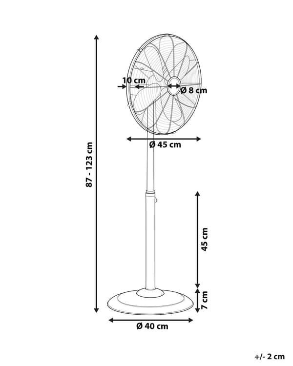 Gulvventilator sølv Metal galvaniseret 123 cm Justerbar Højde Stue Stående Moderne med hastighedskontrol perfekt til Soveværelse