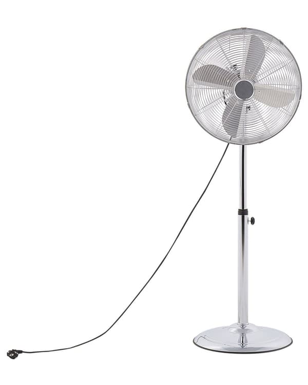 Gulvventilator sølv Metal galvaniseret 123 cm Justerbar Højde Stue Stående Moderne med hastighedskontrol perfekt til Soveværelse
