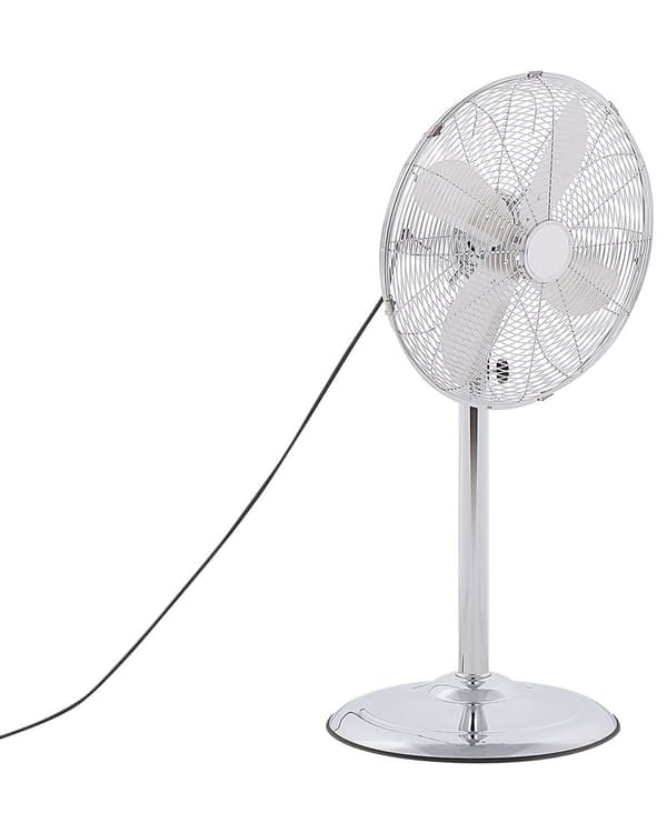 Gulvventilator sølv Metal galvaniseret 123 cm Justerbar Højde Stue Stående Moderne med hastighedskontrol perfekt til Soveværelse