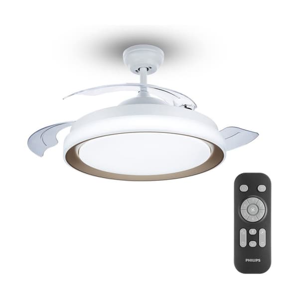 Takfläkt med belysning Philips Atlas Gyllene 35 W 28 W 4500 Lm (2700 K) Vit