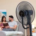 Miniatyrbild 6 av 11: Golvfläkt med fjärrkontroll InnovaGoods Mistinn Svart 90 W 2,8 L