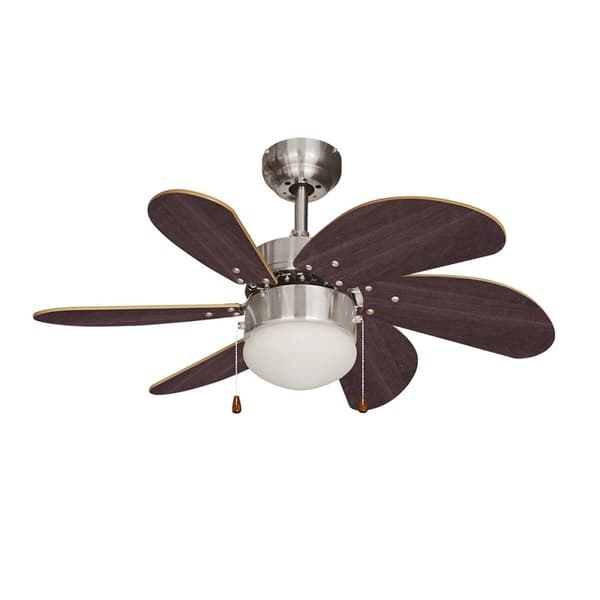 Takfläkt med belysning EDM 33984 Aral Wengue ickel 50 W