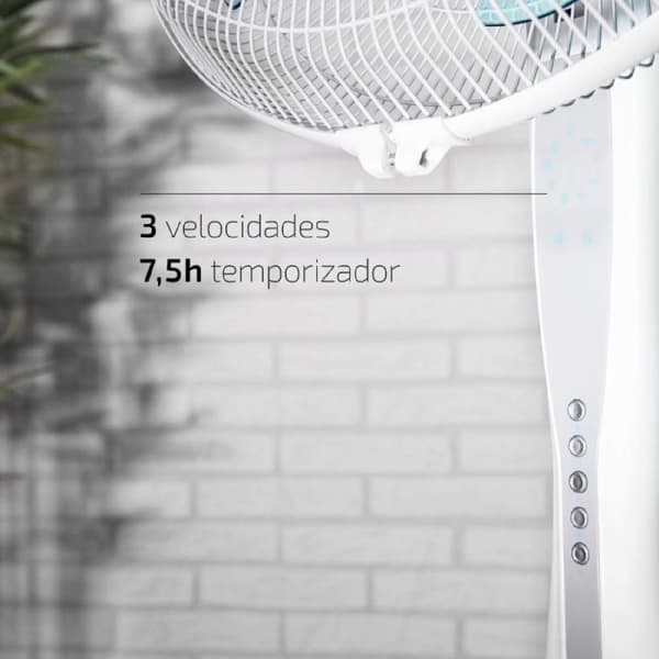 Cecotec 16" stand fan with 50 W and timer, 3 speeds, 3 modes, oscillating, silent, adjustable height, 5 blades, and maximum safety.