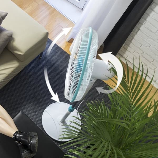 Cecotec 16" stand fan with 40 W and 3 speeds, oscillating, silent, adjustable height, 5 blades, and maximum safety.