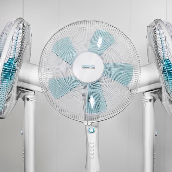 Cecotec 16" stand fan with 50 W and timer, 4 speeds, oscillating, silent, adjustable height, 5 blades, and maximum safety
