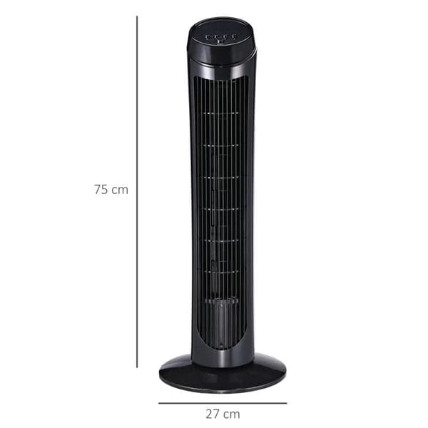 Rootz Tower tuuletin - Pylvästuuletin - Lattiatuuletin - 3 ilmanvaihtotasoa - Oscillation ABS - Musta