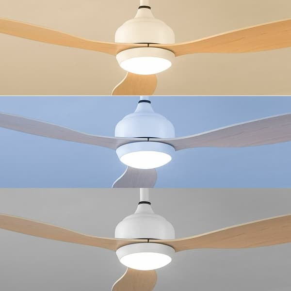 Takfläkt med LED-ljus och 3 ABS-blad Wuled InnovaGoods Trä 36 W 52" Ø132 cm