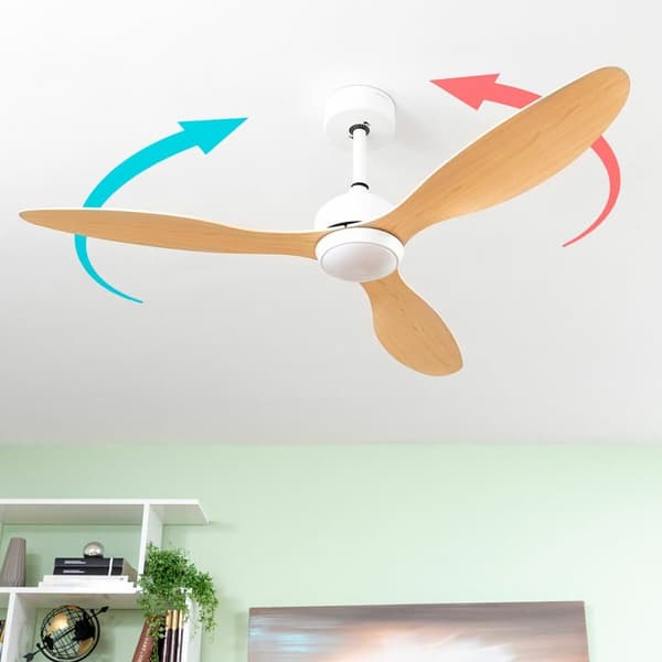 Takfläkt med LED-ljus och 3 ABS-blad Wuled InnovaGoods Trä 36 W 52" Ø132 cm