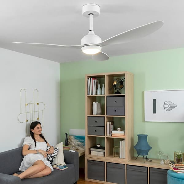 Takfläkt med LED-ljus och 3 ABS-blad Flaled InnovaGoods Vit 36 W