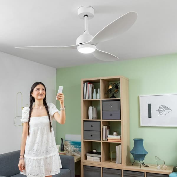 Takfläkt med LED-ljus och 3 ABS-blad Flaled InnovaGoods Vit 36 W
