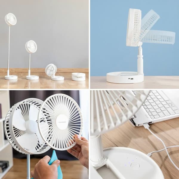 Hopfällbar Laddningsbar Fläkt 3-i-1 Fandle InnovaGoods Ø7,7'' 7200 mAh