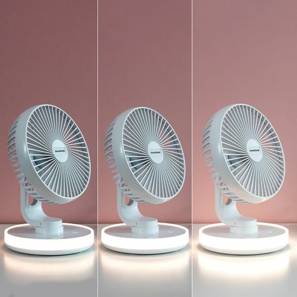 Laddningsbar Skrivbordsfläkt med LED FanLed InnovaGoods Ø6,6'' 4000 mAh