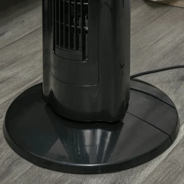 Rootz Gymnastikventilator - Piedestalventilator - Fjernbetjening - Ioniseringsfunktion - LED-temperaturdisplay - ABS - Sort - 32 Cm X 32 Cm X 106,8 Cm