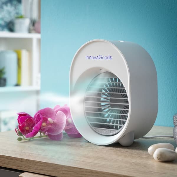 Mini Ultralyd luftkøler-luftfugter med LED Koolizer InnovaGoods
