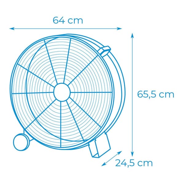 Golvfläkt EDM Svart 180 W Ø 60 cm industriell