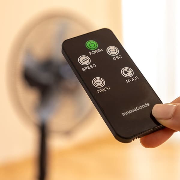 Piedestalventilator med fjernbetjening InnovaGoods Airstreem Sort 45 W