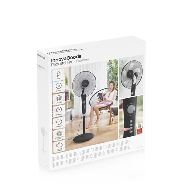 Vapaasti seisova tuuletin InnovaGoods Breezinn Musta 45 W