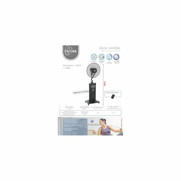 Fritstående ventilator FARELEK Sort 100 W