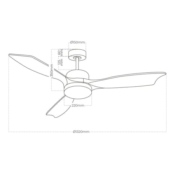 Loftsventilator med lys EDM 33819 Báltico 20 W 2190 Lm