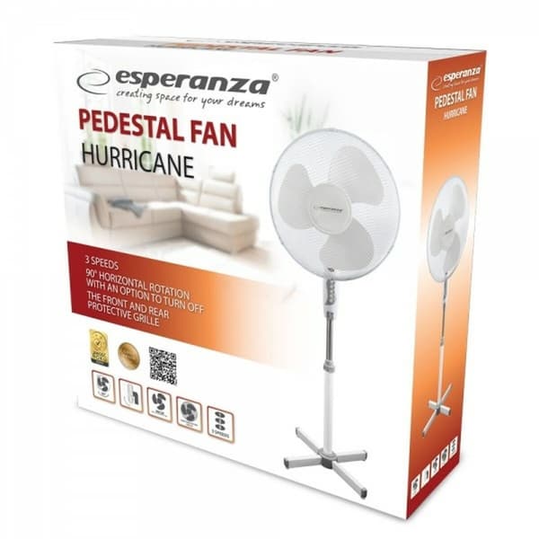 Stående Fläkt Esperanza EHF001WW Vit 50 W