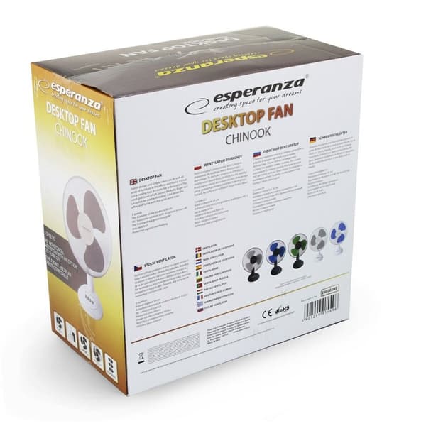 Bordventilator Esperanza EHF003WE Hvid Grå 50 W