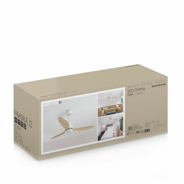 Takvifte med LED lys og 3 blader av ABS- plast Wuled InnovaGoods Tre 36 W 52" Ø132 cm