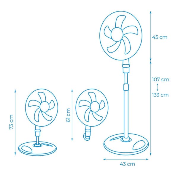 Tuuletin EDM 33530 Valkoinen 45 W 3-in-1