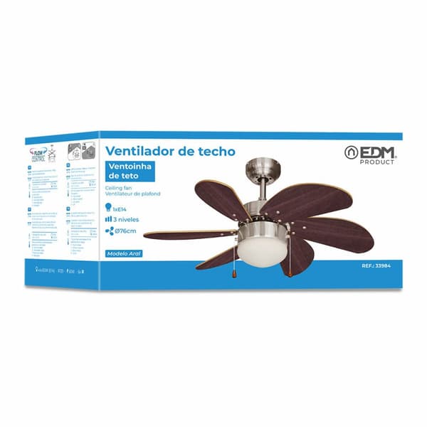 Takvifte med Lys EDM 33984 Aral Wengue nikkel 50 W