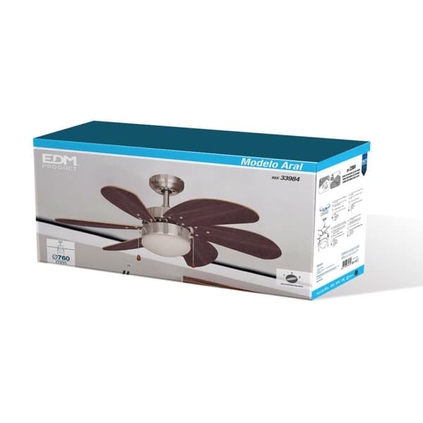 Takvifte med Lys EDM 33984 Aral Wengue nikkel 50 W