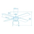 Pikkukuva 7 / 7: Kattotuuletin valolla EDM 33801 Caribe Hopeinen 50 W