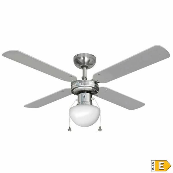 Takfläkt med belysning EDM 33801 Caribe Silvrig 50 W