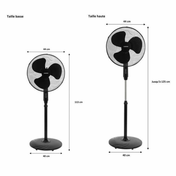 Fritstående ventilator Oceanic 683568 Sort 45 W