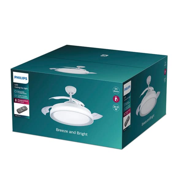 Takvifte med Lys Philips Atlas Hvit 35 W 28 W 4500 Lm