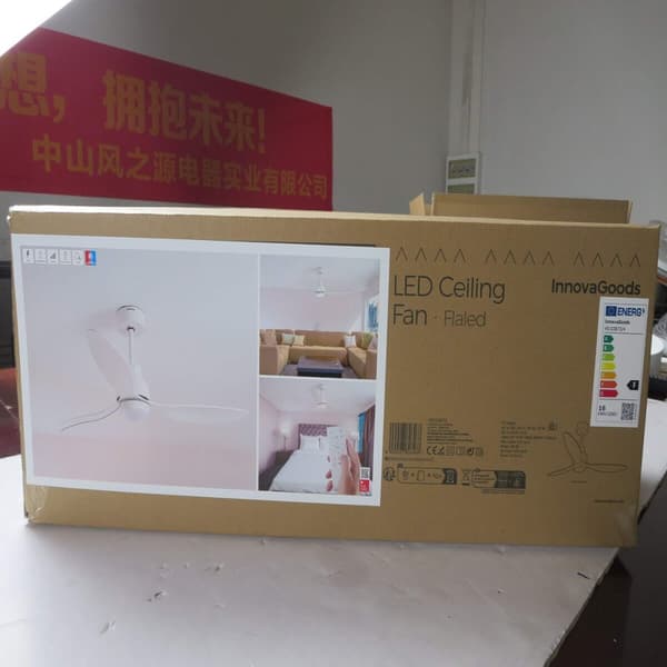 Loftsventilator med LED-lys og 3 ABS-vinger Flaled InnovaGoods Hvid 36 W 52" Ø132 cm