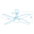 Miniatyrbillede 7 af 7: Loftsventilator med lys EDM 33806 Caspio Hvid 60 W