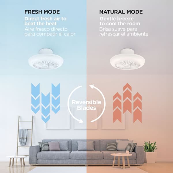 Loftsventilator med lys KSIX Siroco G (3000k - 6500k)