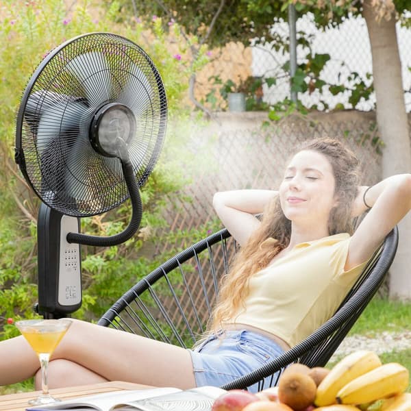 BRUGT Spray ventilator med fod med fjernbetjening InnovaGoods Sort 90 W 2,8 L (Refurbished B)