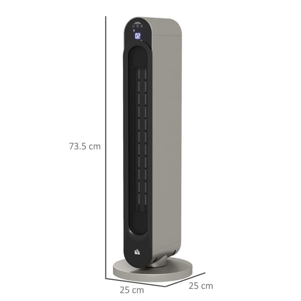 Rootzin värähtelevät tuulettimen lämmitin - mini keraaminen PTC -jäähdytin - Avaruuslämmitin - Energiatehokas - 25 cm x 73,5 cm - incl. Kaukosäädin