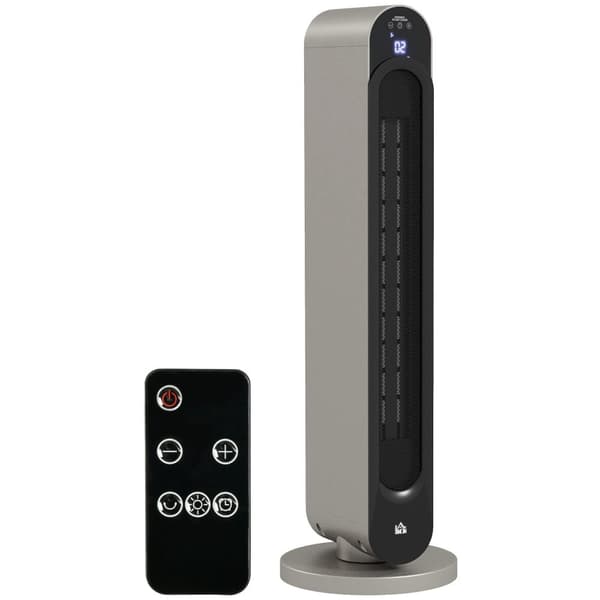 Rootzin värähtelevät tuulettimen lämmitin - mini keraaminen PTC -jäähdytin - Avaruuslämmitin - Energiatehokas - 25 cm x 73,5 cm - incl. Kaukosäädin