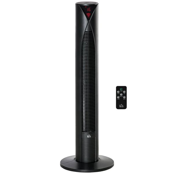 Rootz Quiet Column Fan - Tower Fan - Cooling Appliance - 70 ° Oscillation - Energibesparelse - 31,5 x 31,5 x 96 cm - Sort