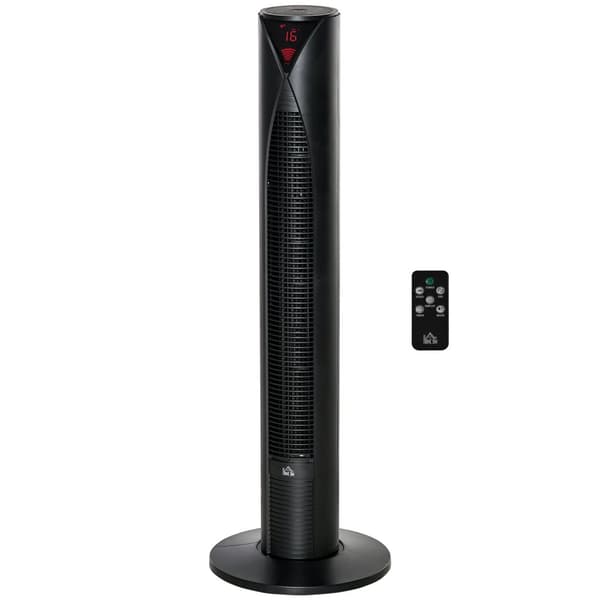 Rootz Quiet Column Fan - Tower Fan - Cooling Appliance - 70 ° Oscillation - Energibesparelse - 31,5 x 31,5 x 96 cm - Sort