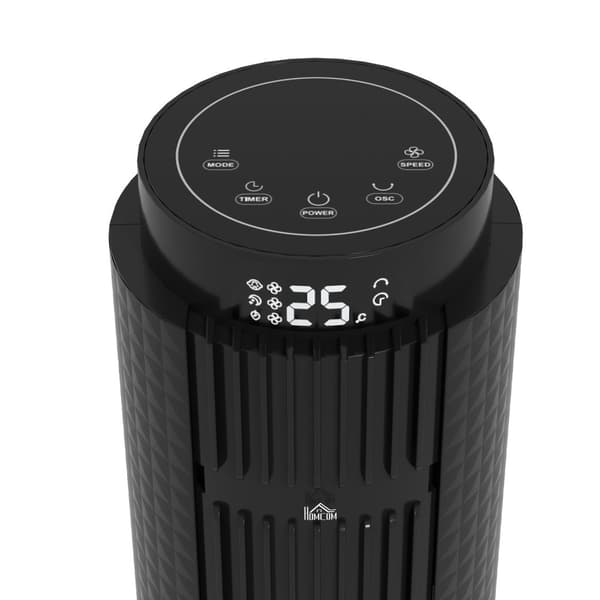 Rootz Tower -fan - oscillerende ventilator - køleventilator - Energieffektiv 12H -timer - 70 ° Pan - 31,5 x 31,5 x 96 cm