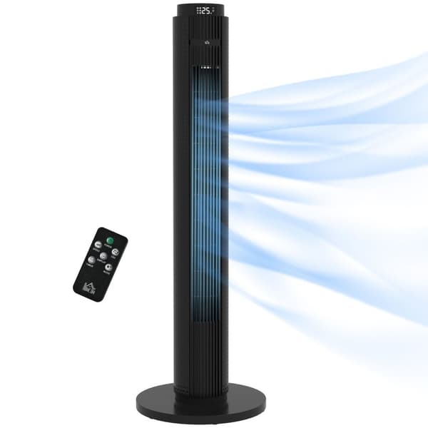Rootz Tower -fan - oscillerende ventilator - køleventilator - Energieffektiv 12H -timer - 70 ° Pan - 31,5 x 31,5 x 96 cm
