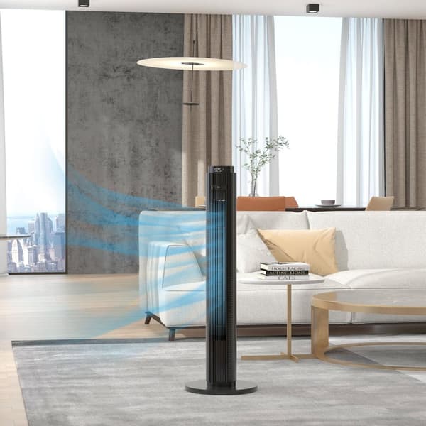 Rootz Tower -fan - oscillerende ventilator - køleventilator - Energieffektiv 12H -timer - 70 ° Pan - 31,5 x 31,5 x 96 cm